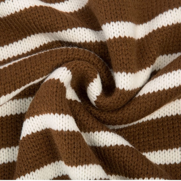 Men's Shawl Collar Sweater Cable Knitted Striped Slim Fit Pullover Sweaters - Picture 5 of 8